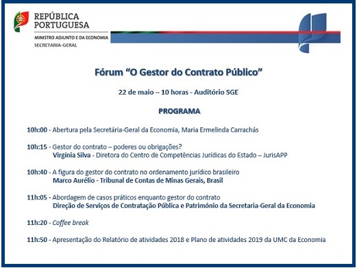 SGE/UMC - Fórum “O Gestor do Contrato Público
