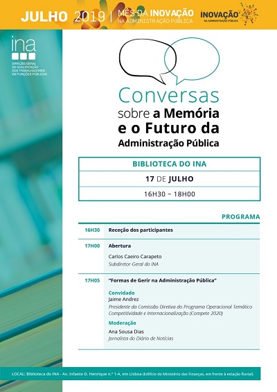 INA - “Formas de Gerir na Administração Pública” – 17 de julho, Lisboa