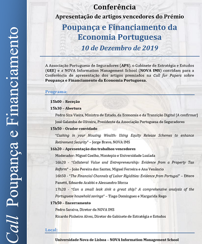 GEE - Conferência de apresentação dos papers vencedores da Call Poupança e Financiamento 
