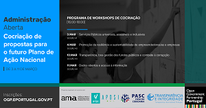 OGP Portugal - II Plano de Ação Nacional de Administração Aberta: Workshops de Cocriação, 3 a 11 de 